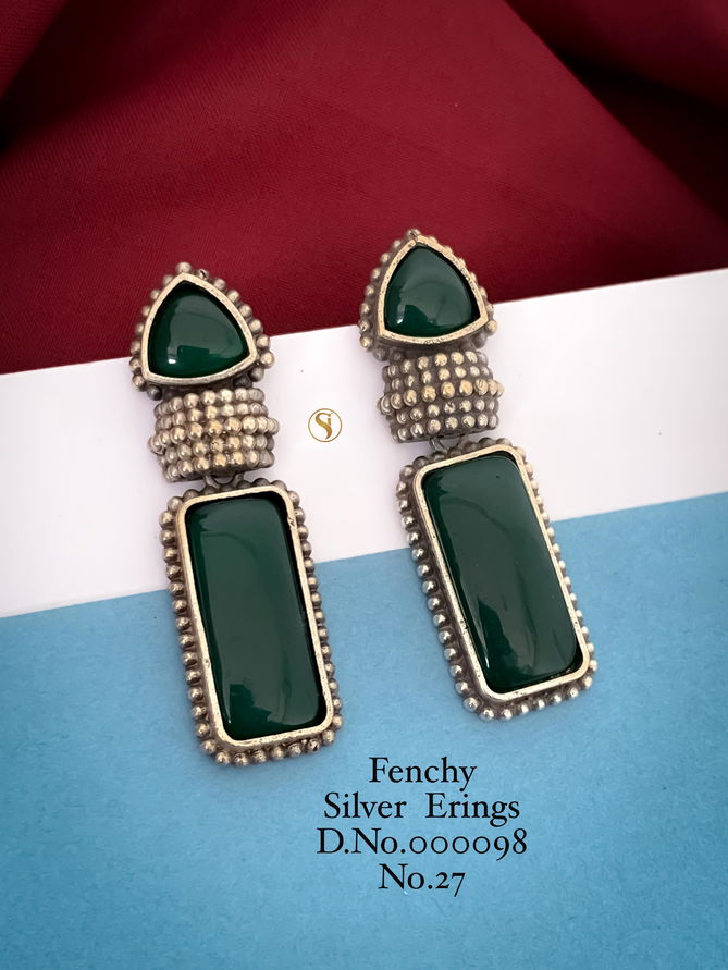 Fancy Silver Designer Party wear Earrings Wholesale Price In Surat
